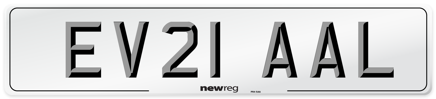 EV21 AAL Number Plate from New Reg